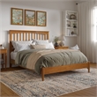 Becket Queen Wood Low Profile Platform Bed in Light Toffee