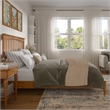 Becket Queen Wood Low Profile Platform Bed in Light Toffee