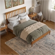 Becket Queen Wood Low Profile Platform Bed in Light Toffee