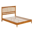 Becket Queen Wood Low Profile Platform Bed in Light Toffee