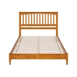 Becket Queen Wood Low Profile Platform Bed in Light Toffee