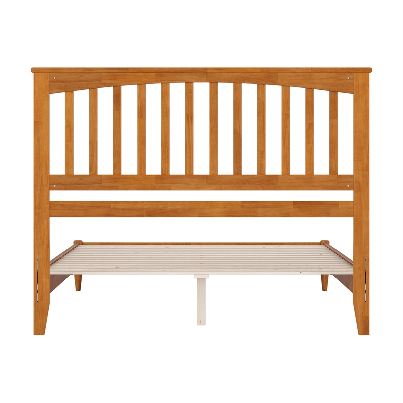 Becket Queen Wood Low Profile Platform Bed in Light Toffee