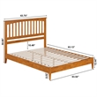Becket Queen Wood Low Profile Platform Bed in Light Toffee