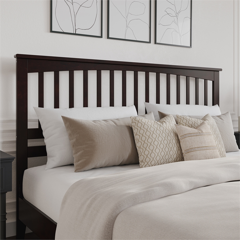 Becket King Wood Low Profile Platform Bed in Espresso