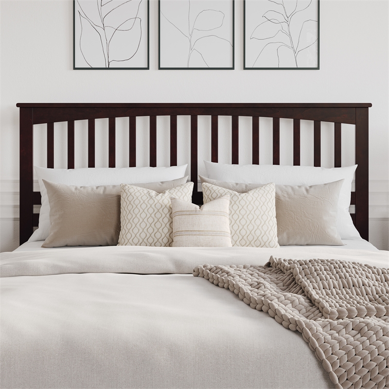 Becket King Wood Low Profile Platform Bed in Espresso