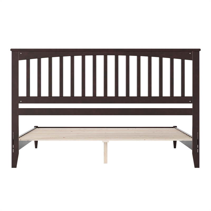 Becket King Wood Low Profile Platform Bed in Espresso