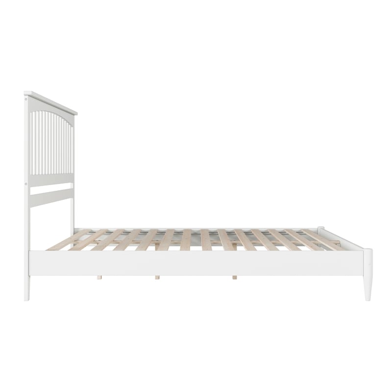 Becket King Wood Low Profile Platform Bed in White