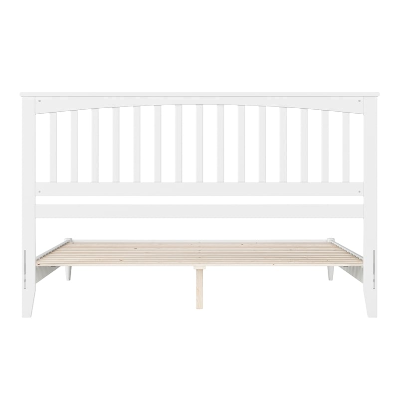Becket King Wood Low Profile Platform Bed in White