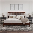 Becket King Wood Low Profile Platform Bed in Walnut