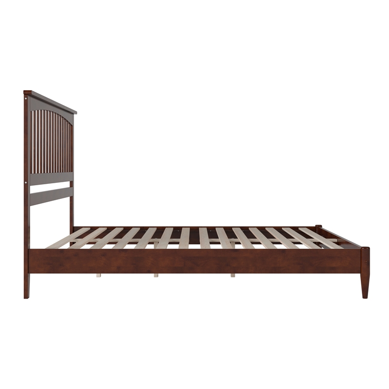Becket King Wood Low Profile Platform Bed in Walnut