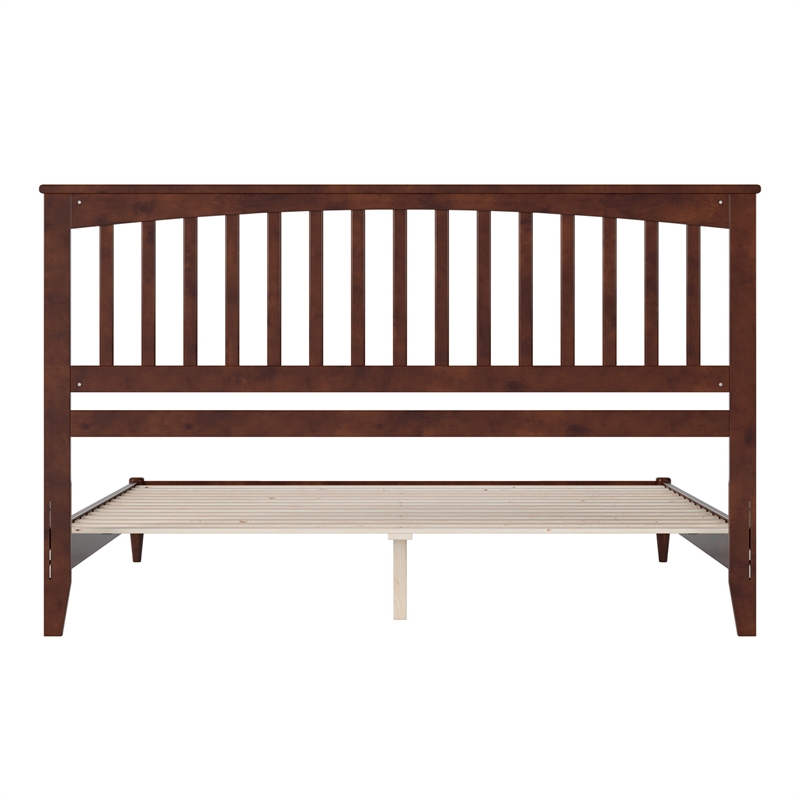 Becket King Wood Low Profile Platform Bed in Walnut