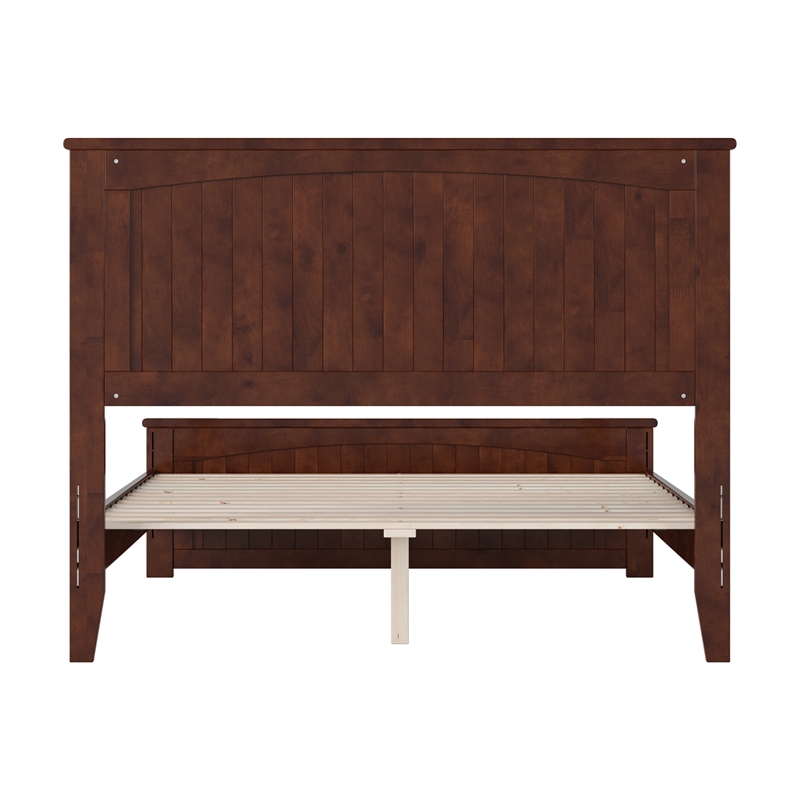 Naples Full Wood Low Profile Platform Bed with Matching Footboard in Walnut