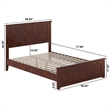 Naples Full Wood Low Profile Platform Bed with Matching Footboard in Walnut