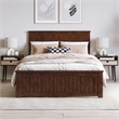 Naples Full Wood Low Profile Platform Bed with Matching Footboard in Walnut