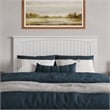 Naples Queen Wood Low Profile Platform Bed with Matching Footboard in White