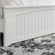 Naples Queen Wood Low Profile Platform Bed with Matching Footboard in White