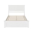 Naples Queen Wood Low Profile Platform Bed with Matching Footboard in White