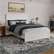 Naples Queen Wood Low Profile Platform Bed with Matching Footboard in White