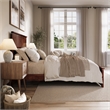Naples Queen Wood Low Profile Platform Bed with Matching Footboard in Walnut
