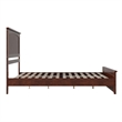 Naples Queen Wood Low Profile Platform Bed with Matching Footboard in Walnut