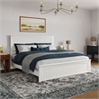 Naples King Wood Low Profile Platform Bed with Matching Footboard in White