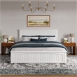Naples King Wood Low Profile Platform Bed with Matching Footboard in White