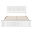 Naples King Wood Low Profile Platform Bed with Matching Footboard in White