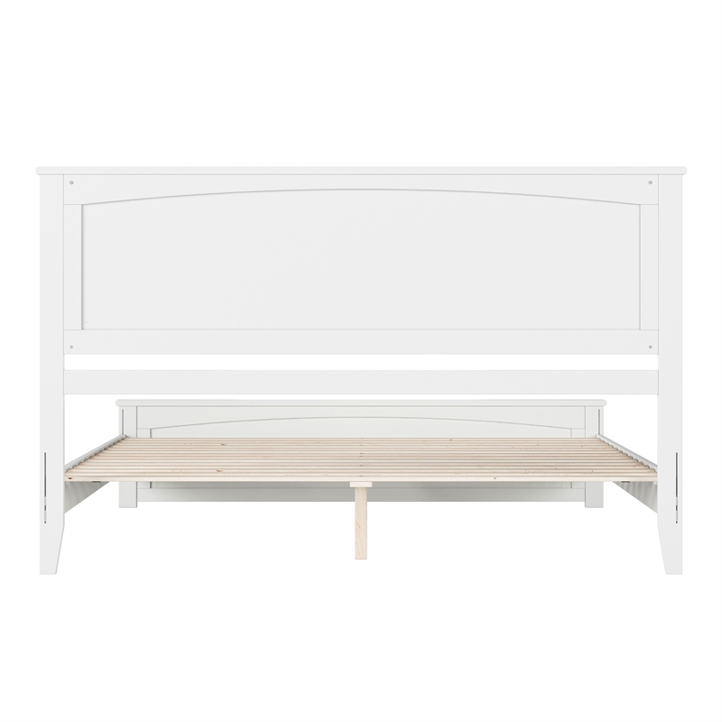 Naples King Wood Low Profile Platform Bed with Matching Footboard in White