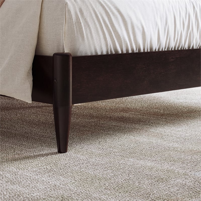 Naples Twin XL Wood Low Profile Platform Bed in Espresso