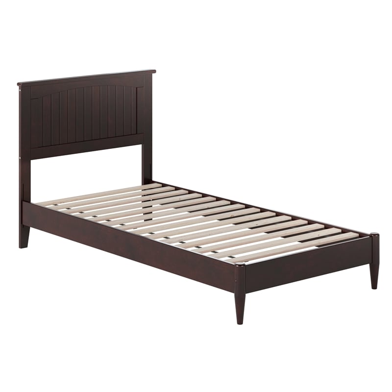 Naples Twin XL Wood Low Profile Platform Bed in Espresso