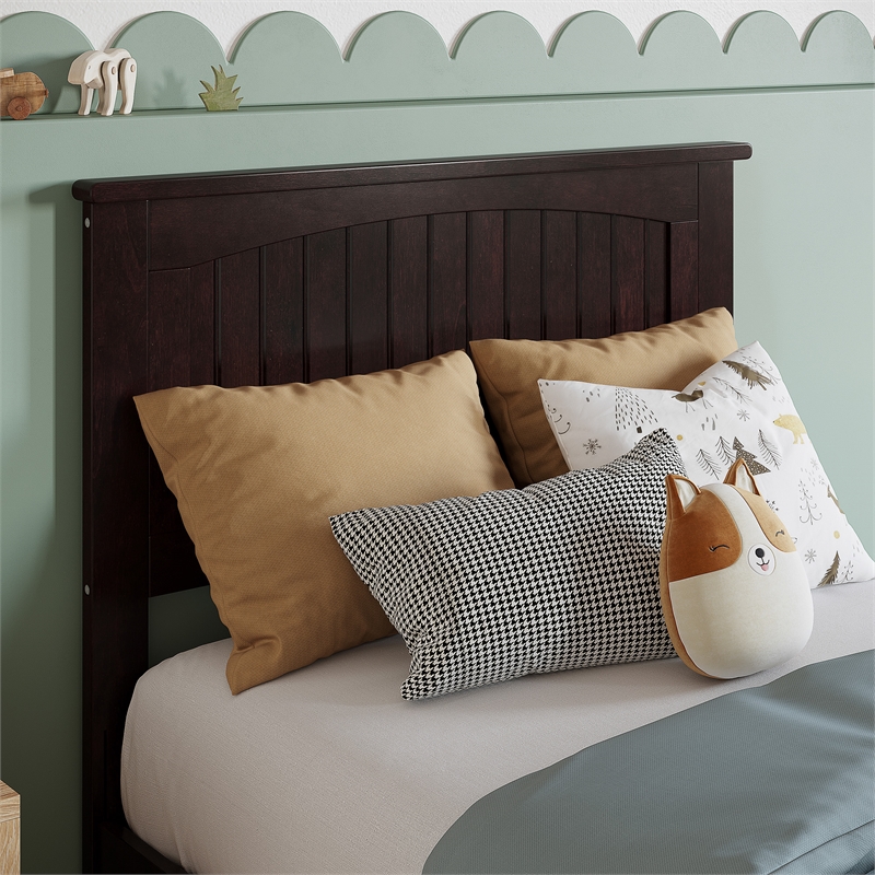 Naples Twin Wood Low Profile Platform Bed in Espresso