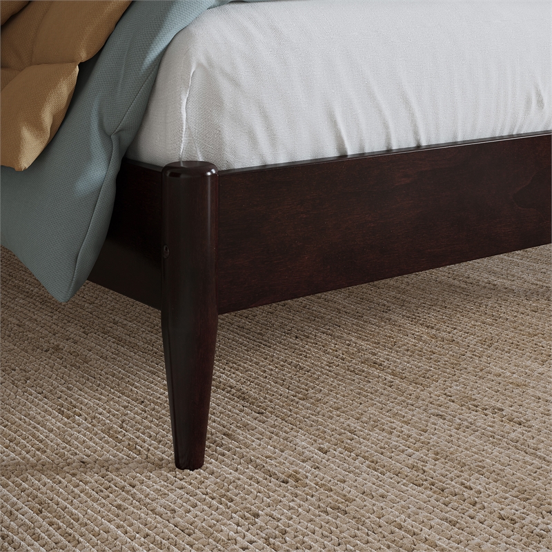 Naples Twin Wood Low Profile Platform Bed in Espresso