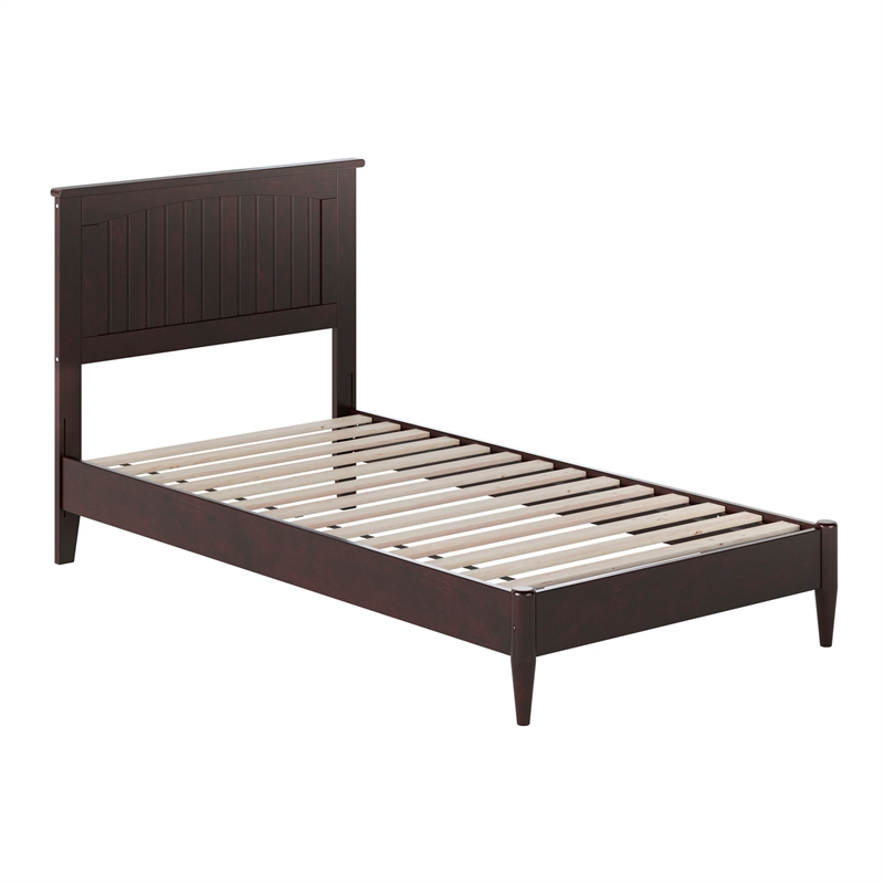 Naples Twin Wood Low Profile Platform Bed in Espresso