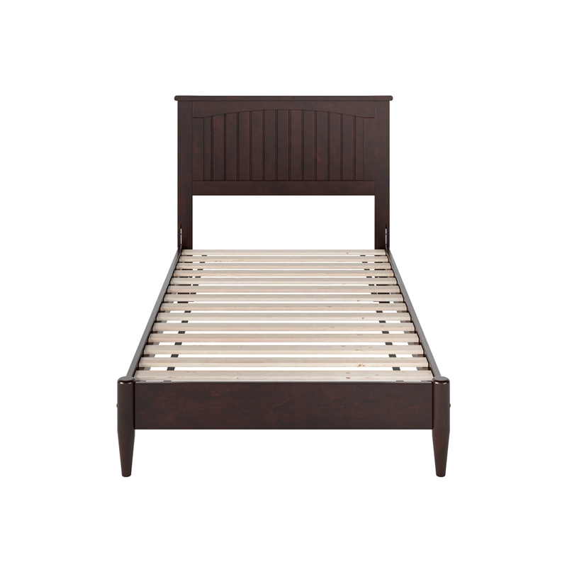 Naples Twin Wood Low Profile Platform Bed in Espresso