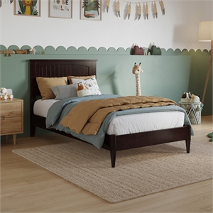 Naples Twin Wood Low Profile Platform Bed in Espresso