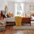 Valencia Twin Low Profile Wood Platform Bed with Matching Footboard in Walnut