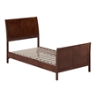 Valencia Twin Low Profile Wood Platform Bed with Matching Footboard in Walnut