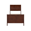 Valencia Twin Low Profile Wood Platform Bed with Matching Footboard in Walnut