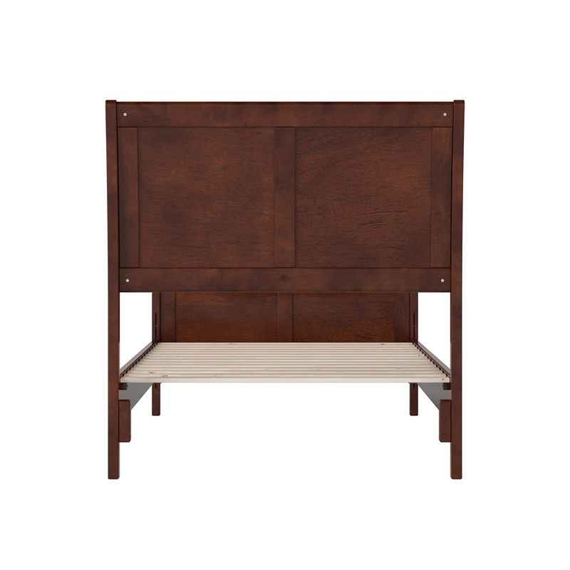 Valencia Twin Low Profile Wood Platform Bed with Matching Footboard in Walnut