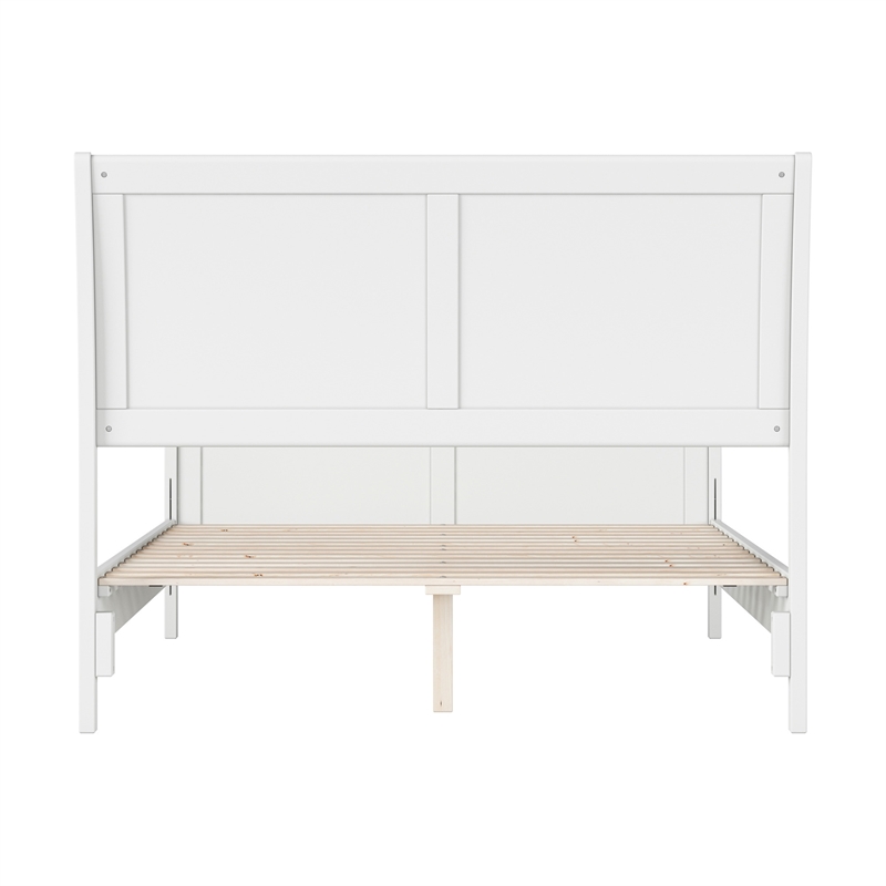 Valencia Full Low Profile Wood Platform Bed with Matching Footboard in White