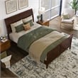 Valencia Full Low Profile Wood Platform Bed with Matching Footboard in Walnut