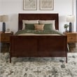 Valencia Full Low Profile Wood Platform Bed with Matching Footboard in Walnut