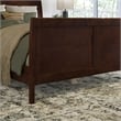 Valencia Full Low Profile Wood Platform Bed with Matching Footboard in Walnut