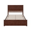 Berkshire Queen Wood Low Profile Platform Bed with Matching Footboard in Walnut