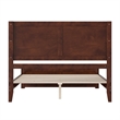 Berkshire Queen Wood Low Profile Platform Bed with Matching Footboard in Walnut