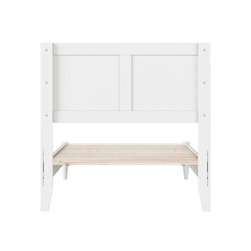 Berkshire Twin XL Wood Low Profile Platform Bed in White