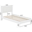 Berkshire Twin XL Wood Low Profile Platform Bed in White