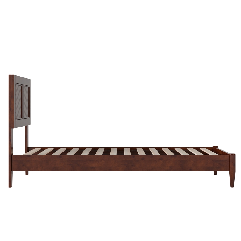 Berkshire Twin XL Wood Low Profile Platform Bed in Walnut