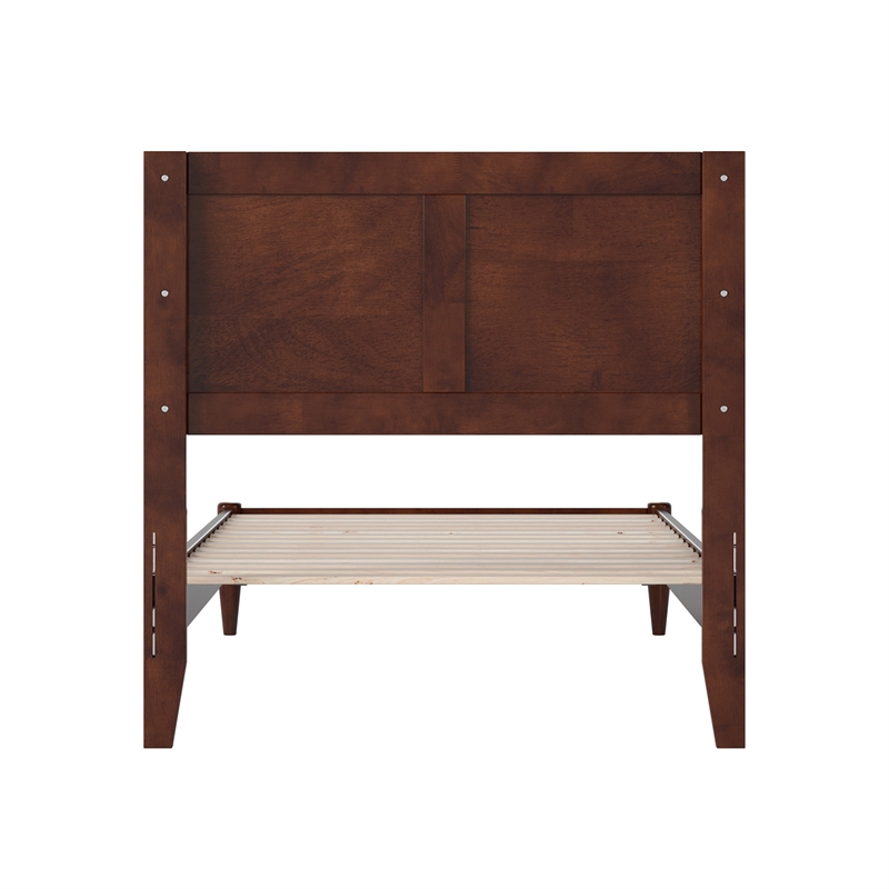 Berkshire Twin XL Wood Low Profile Platform Bed in Walnut