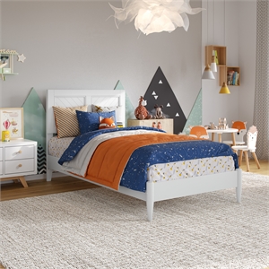 afi berkshire twin solid wood low profile platform bed in white